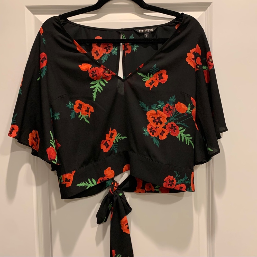 Express Cropped Open Back Blouse